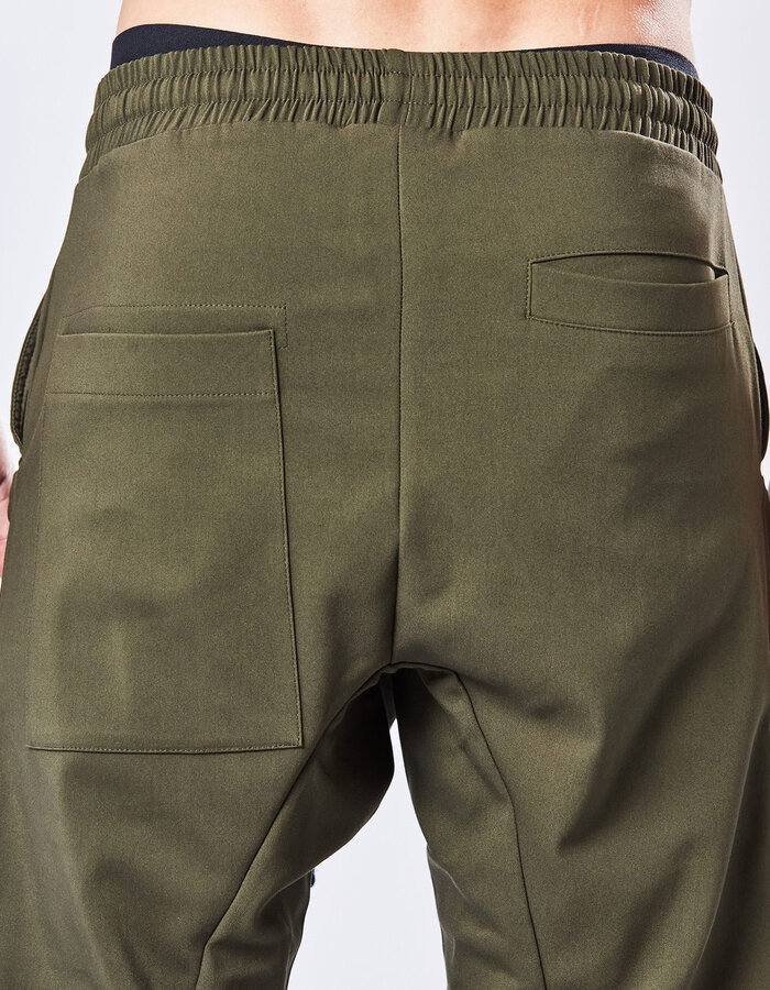 THOM KROM STRETCH COTTON 3D POCKET CARGO JOGGERS - HUNT GREEN