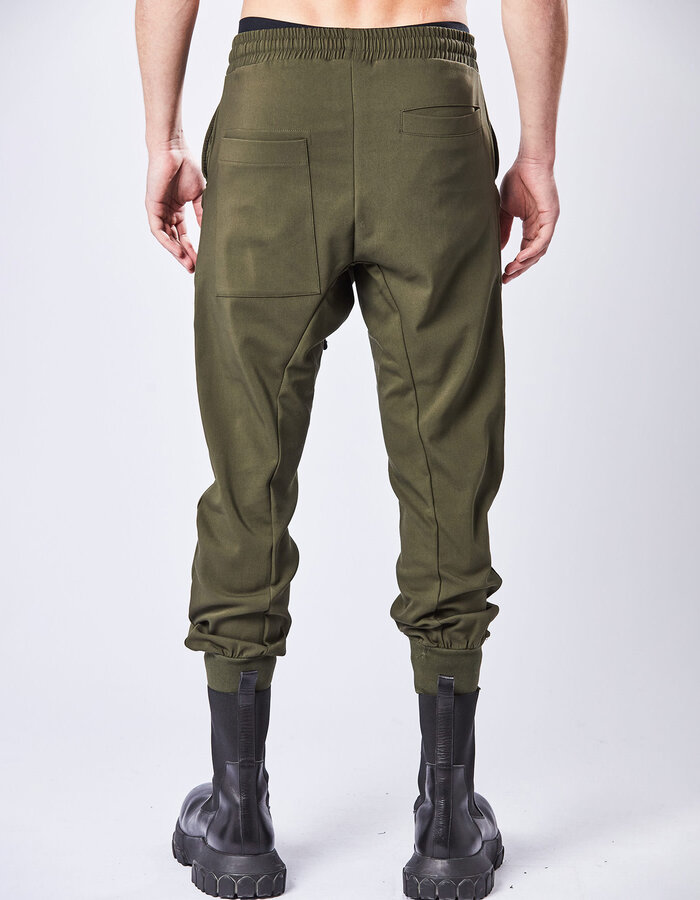 THOM KROM STRETCH COTTON 3D POCKET CARGO JOGGERS - HUNT GREEN