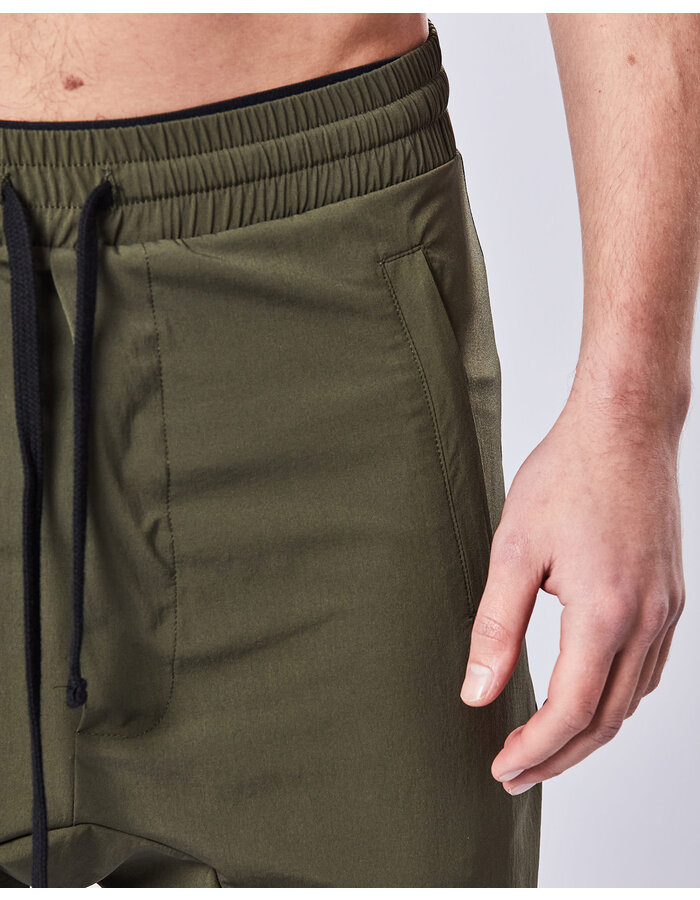 THOM KROM HYPERSTRETCH NYLON DROP CROTCH JOGGER - HUNT GREEN