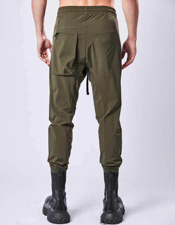 THOM KROM HYPERSTRETCH NYLON DROP CROTCH JOGGER - HUNT GREEN