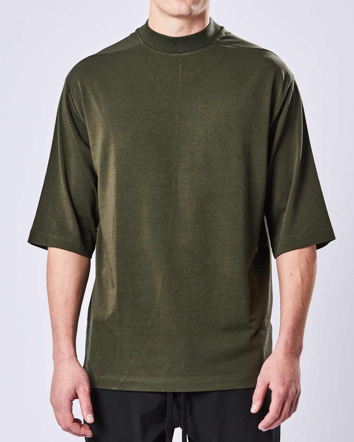 STRETCH COTTON & MODAL RELAXED FIT T-SHIRT - HUNT GREEN