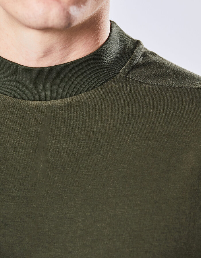 THOM KROM STRETCH COTTON & MODAL RELAXED FIT T-SHIRT - HUNT GREEN