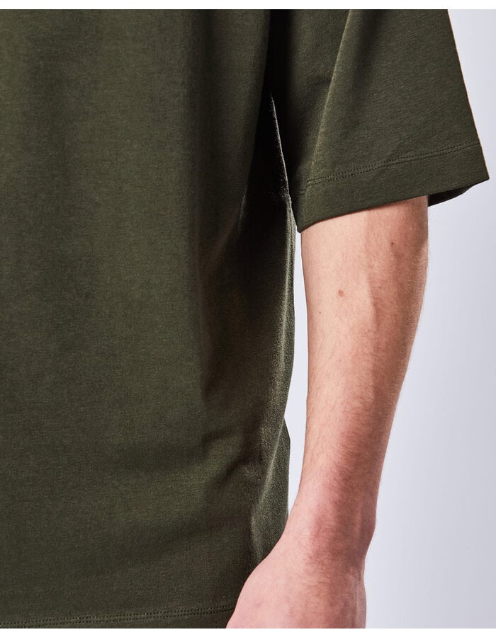 THOM KROM STRETCH COTTON & MODAL RELAXED FIT T-SHIRT - HUNT GREEN