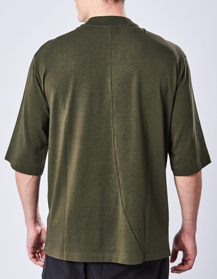 THOM KROM STRETCH COTTON & MODAL RELAXED FIT T-SHIRT - HUNT GREEN