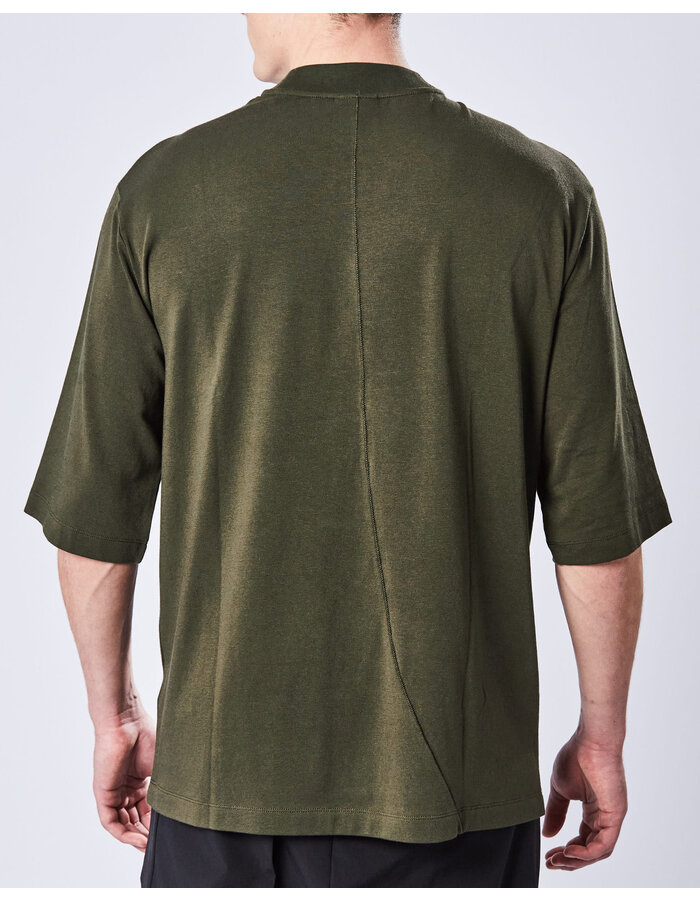 THOM KROM STRETCH COTTON & MODAL RELAXED FIT T-SHIRT - HUNT GREEN