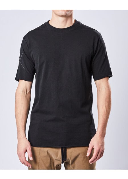 THOM KROM CURVE SEAM FITTED COTTON T-SHIRT - BLACK