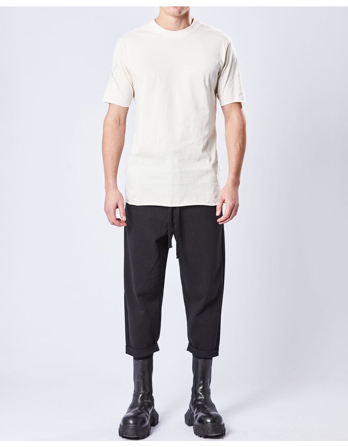 THOM KROM CURVE SEAM FITTED COTTON T-SHIRT - BONE