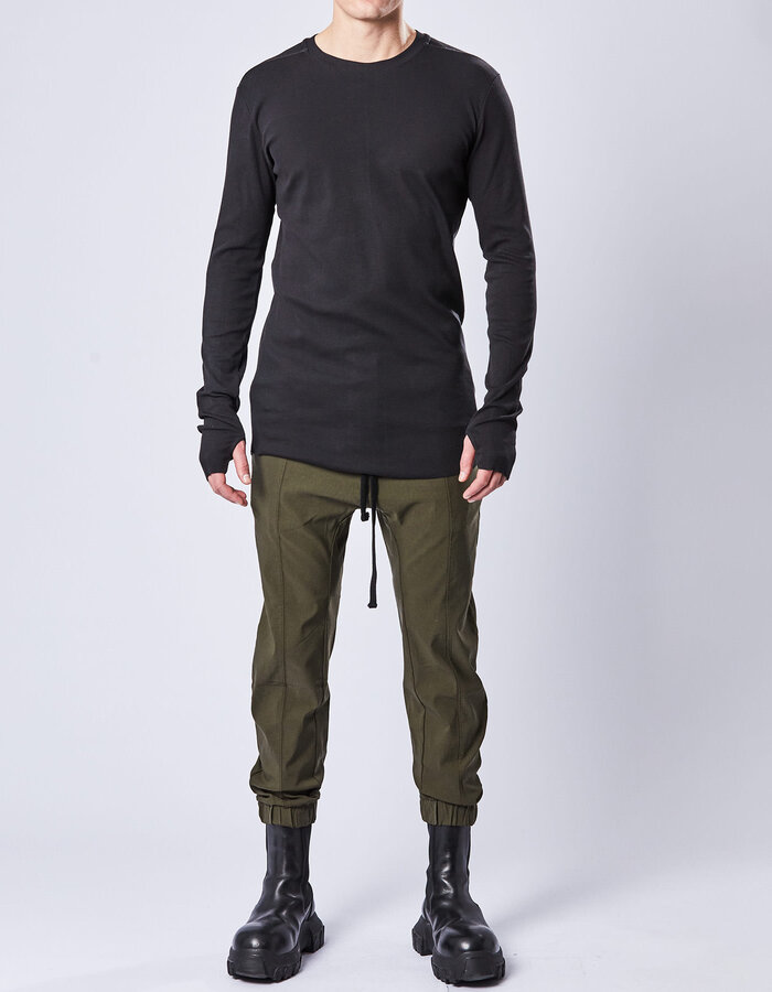 THOM KROM STRETCH MODAL FITTED LONGSLEEVE - BLACK