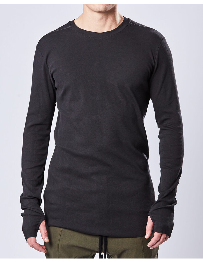 THOM KROM STRETCH MODAL FITTED LONGSLEEVE - BLACK