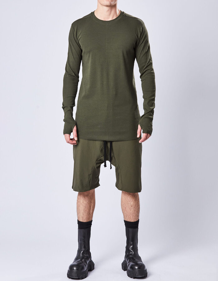 THOM KROM STRETCH MODAL FITTED LONGSLEEVE - HUNT GREEN