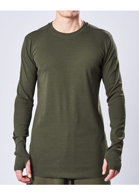 THOM KROM STRETCH MODAL FITTED LONGSLEEVE - HUNT GREEN