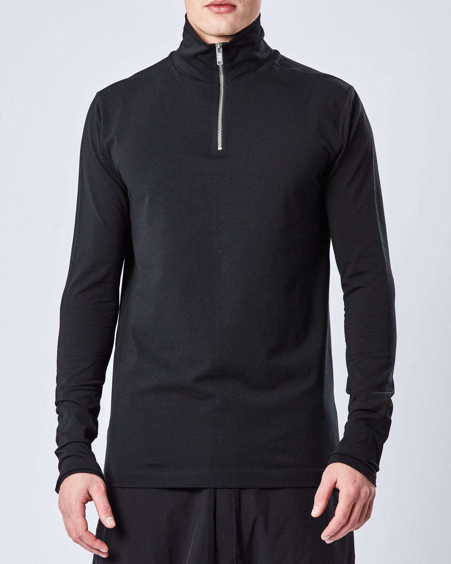 Stretch Cotton Modal Zip Neck Sweater by Thom Krom | Shop Untitled NYC