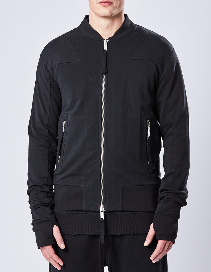 THOM KROM STRETCH COTTON GEO PANEL BOMBER