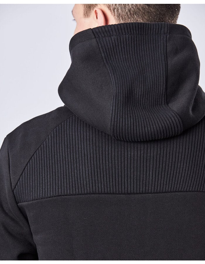 THOM KROM HEAVYWEIGHT RIB DETAIL ZIP FRONT HOODY