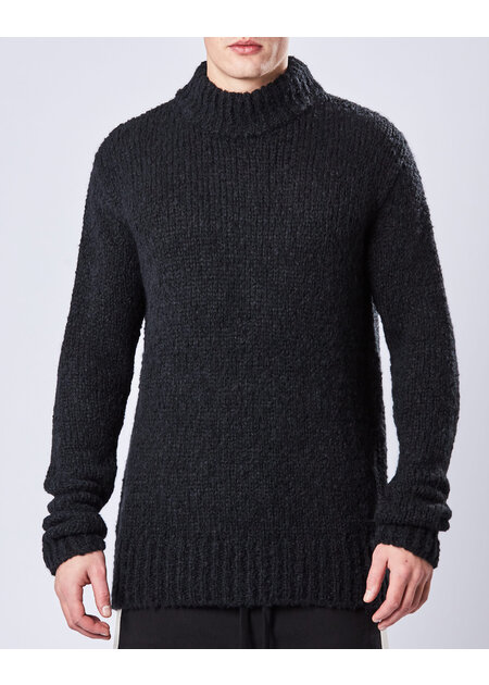 THOM KROM HIGH COLLAR ALPACA BLEND SWEATER W/ WHIPSTITCH