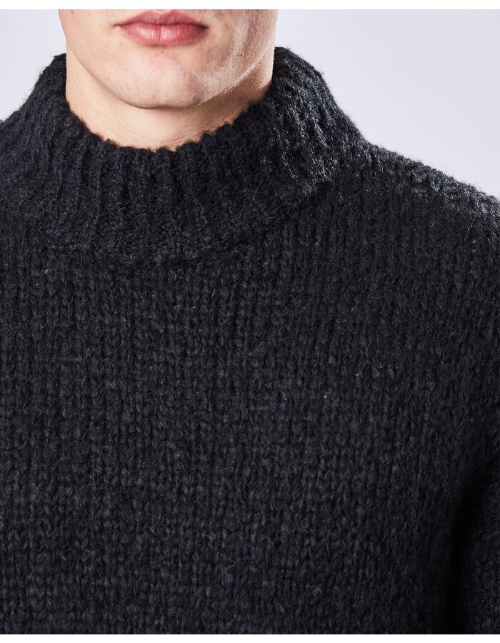 THOM KROM HIGH COLLAR ALPACA BLEND SWEATER W/ WHIPSTITCH