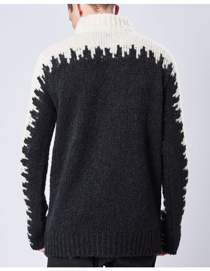 THOM KROM ALPACA BLEND INTARSIA HIGH NECK SWEATER