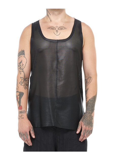 DAVIDS ROAD PERFORATED LEATHER TANK TOP