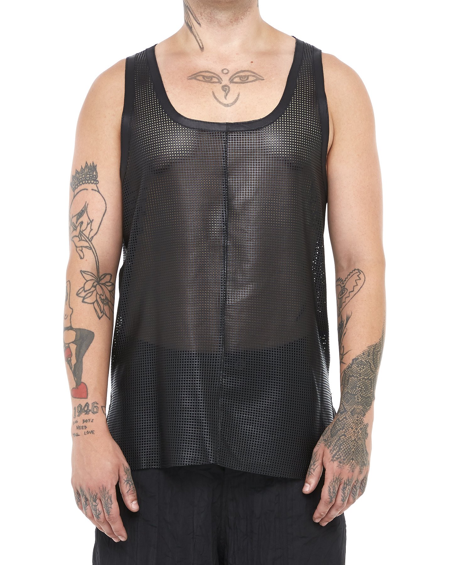 PERFORATED LEATHER TANK TOP