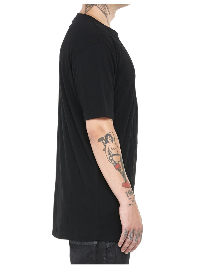 LA HAINE INSIDE US KNITTED VISCOSE SEAM DETAIL T-SHIRT