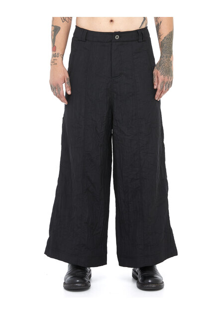 SANDRINE PHILIPPE WIDE LEG CRINKLED COTTON PANT