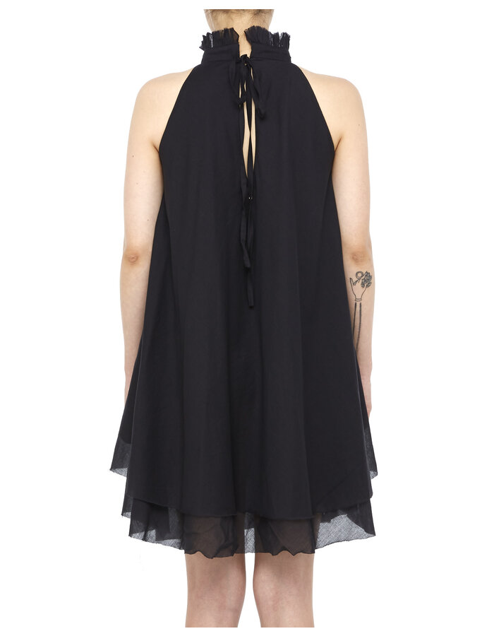 DAVIDS ROAD LAYERED LIGHT COTTON MINI-DRESS WITH BOW