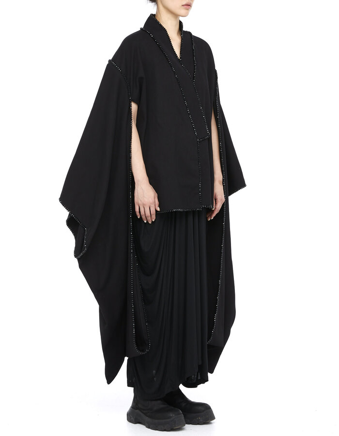 DAVIDS ROAD CRYSTAL EMBELLISHED STRUCTURED COTTON KIMONO