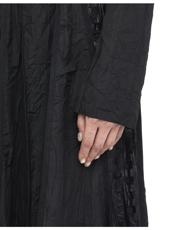 SANDRINE PHILIPPE MULTI-PANEL HANDWOVEN DRESS WITH INVISIBLE ZIPPER