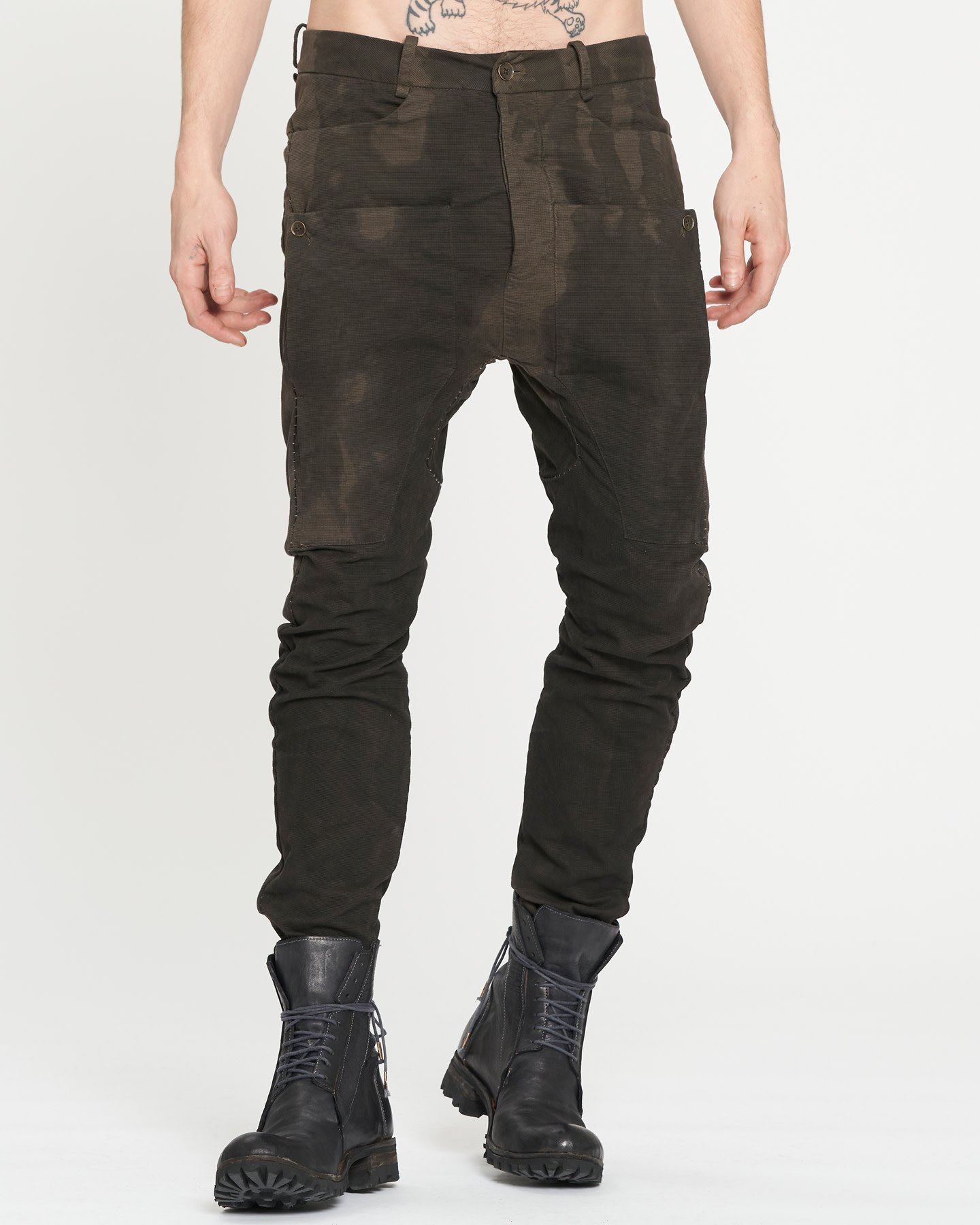 SLIM GUSSET PANTS - CAMO DUST