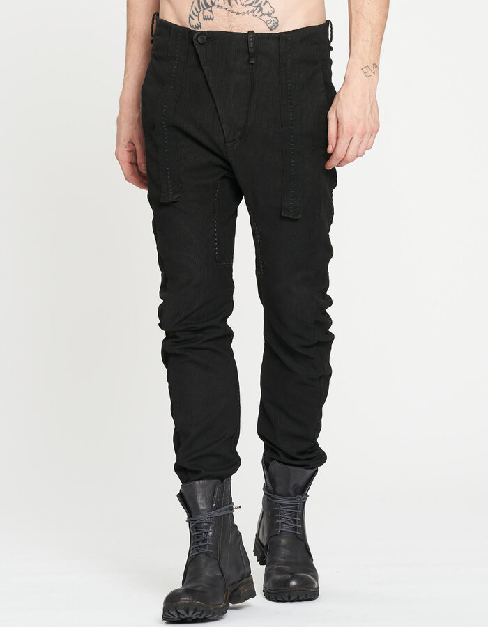 MASNADA BAGGY TAPED PANTS - BLACK