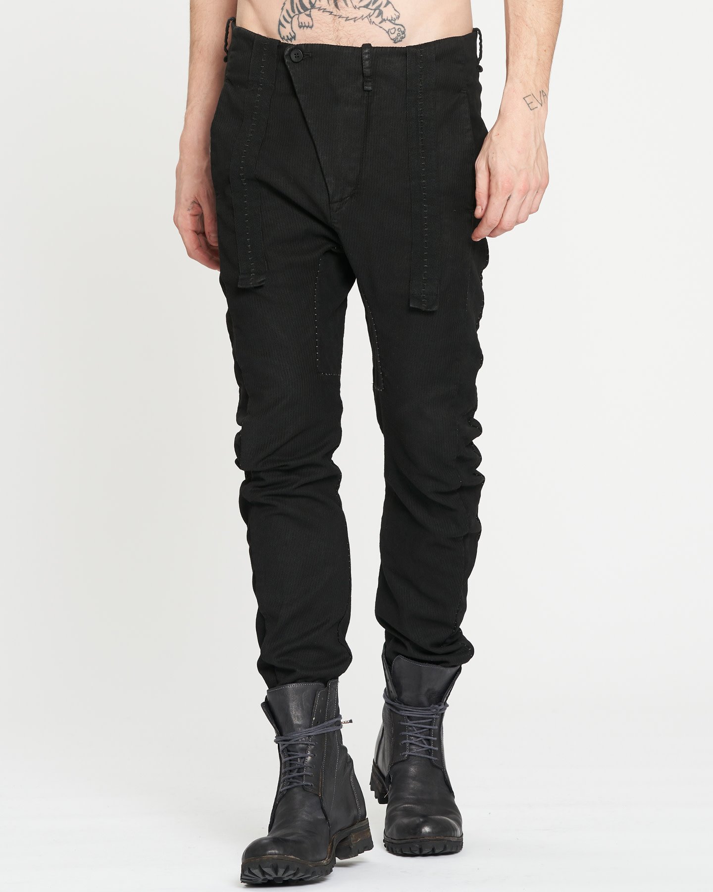 BAGGY TAPED PANTS - BLACK