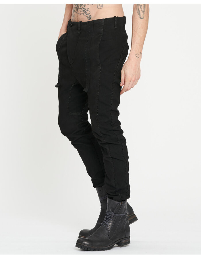 MASNADA BAGGY TAPED PANTS - BLACK