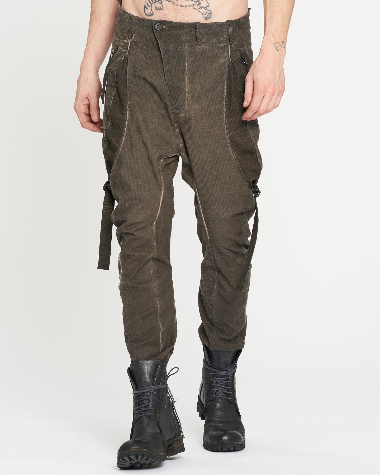 BAGGY GUSSET POCKET PANTS - DUST