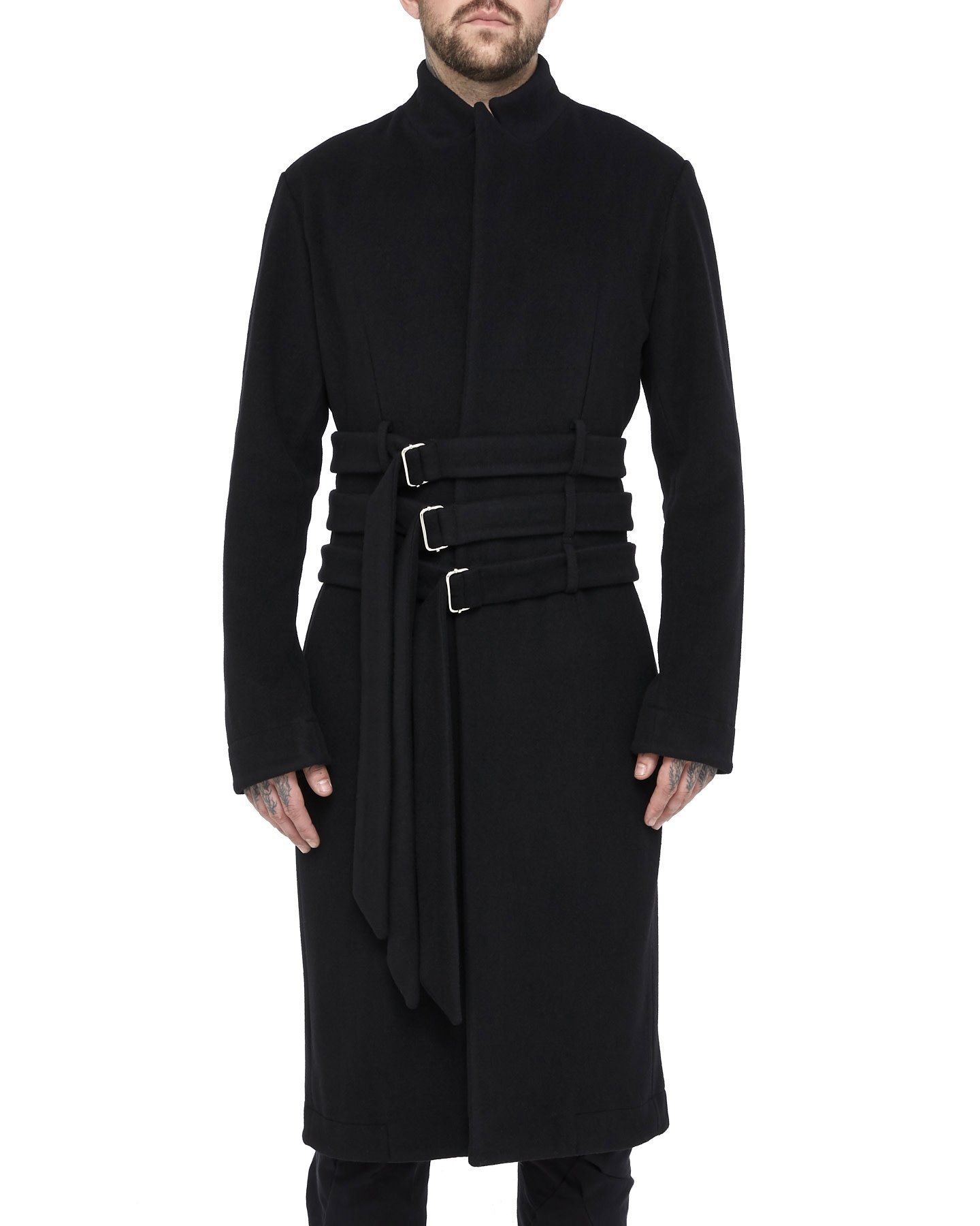 WOOL CASHMERE COAT WITH BELTS