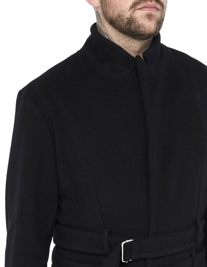 DAVIDS ROAD WOOL CASHMERE COAT WITH BELTS