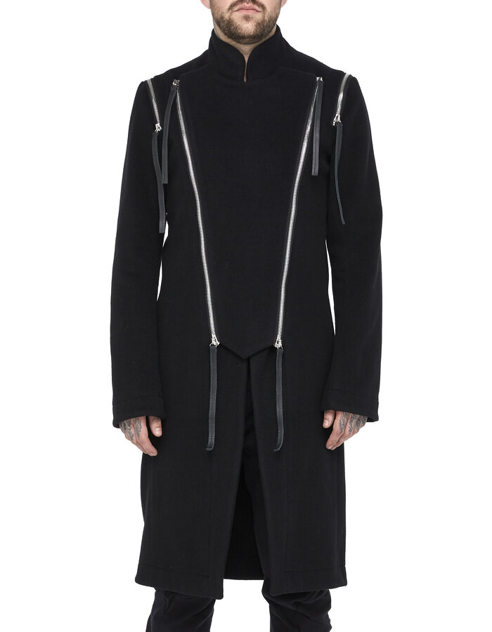 DAVIDS ROAD WOOL CASHMERE COAT WITH ZIP OFF PANEL