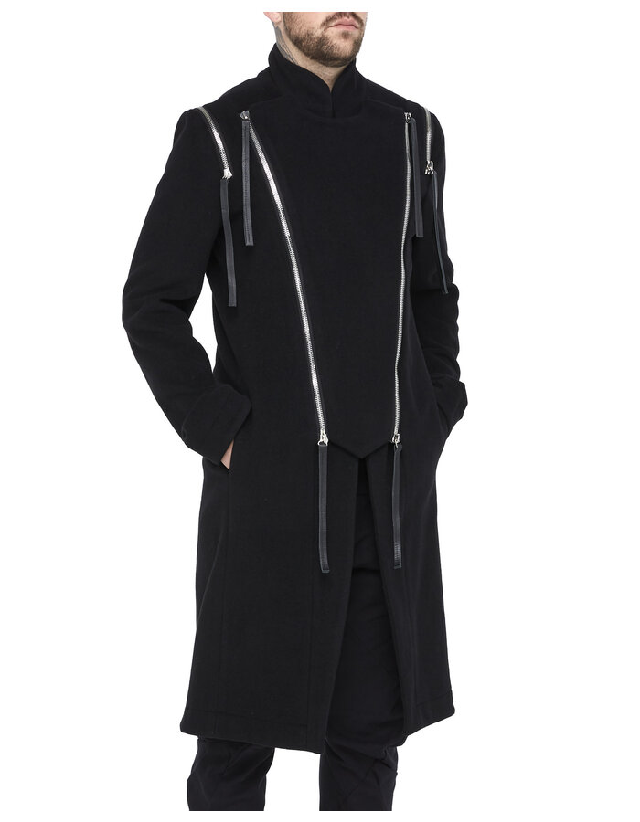 DAVIDS ROAD WOOL CASHMERE COAT WITH ZIP OFF PANEL