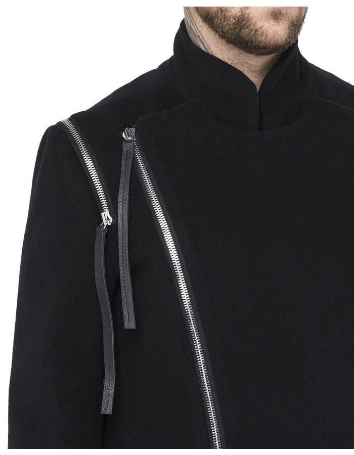 DAVIDS ROAD WOOL CASHMERE COAT WITH ZIP OFF PANEL