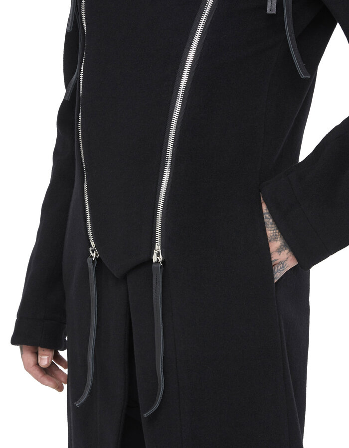 DAVIDS ROAD WOOL CASHMERE COAT WITH ZIP OFF PANEL