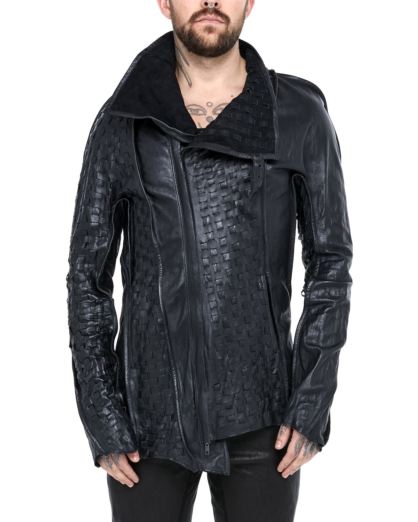 Woven Leather Zip Jacket by Sandrine Philippe | Shop Unaltd NY