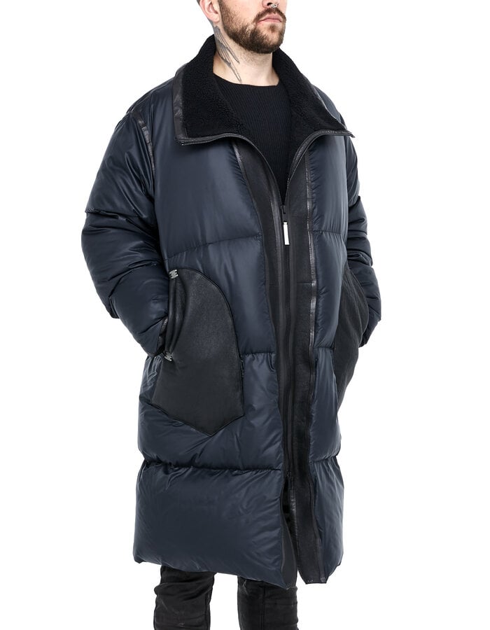 ISAAC SELLAM EXPERIENCE SUSPECT SHEARLING TRIMMED DOWN COAT