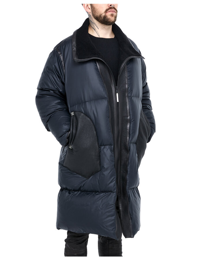 ISAAC SELLAM EXPERIENCE SUSPECT SHEARLING TRIMMED DOWN COAT