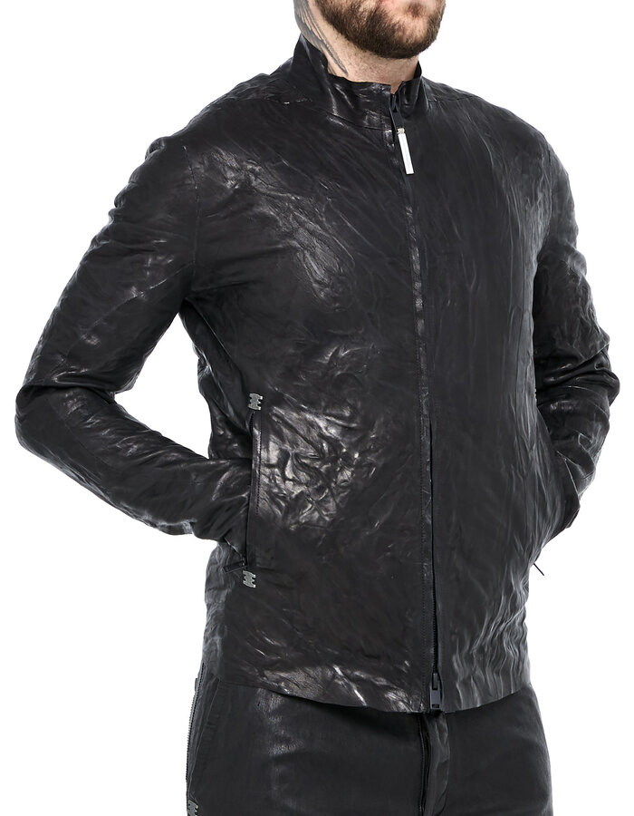 ISAAC SELLAM EXPERIENCE SEAMLESS HAMMERED LAMBSKIN JACKET