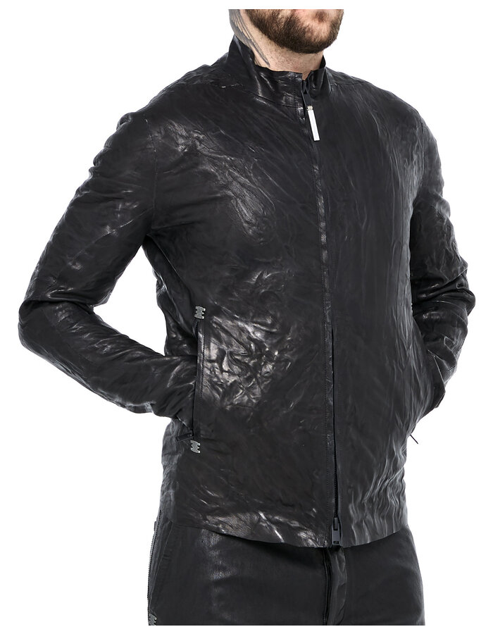 ISAAC SELLAM EXPERIENCE SEAMLESS HAMMERED LAMBSKIN JACKET