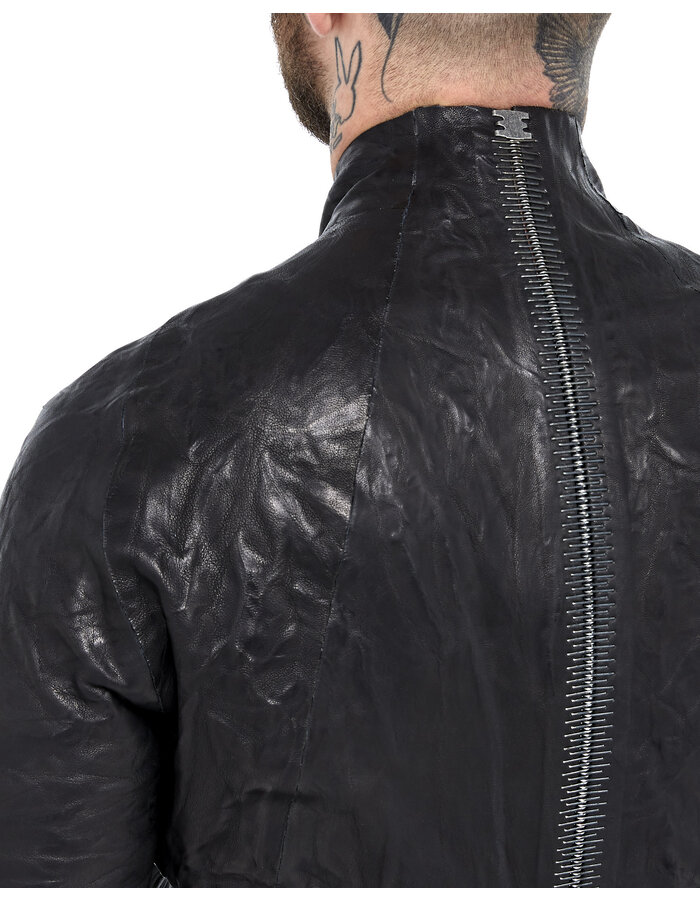 ISAAC SELLAM EXPERIENCE SEAMLESS HAMMERED LAMBSKIN JACKET