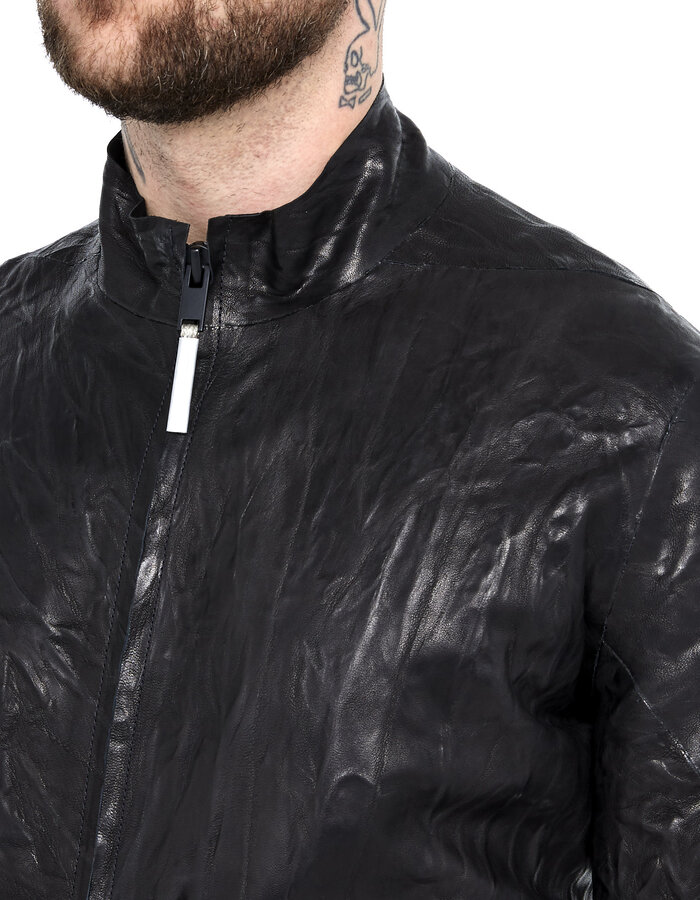 ISAAC SELLAM EXPERIENCE SEAMLESS HAMMERED LAMBSKIN JACKET