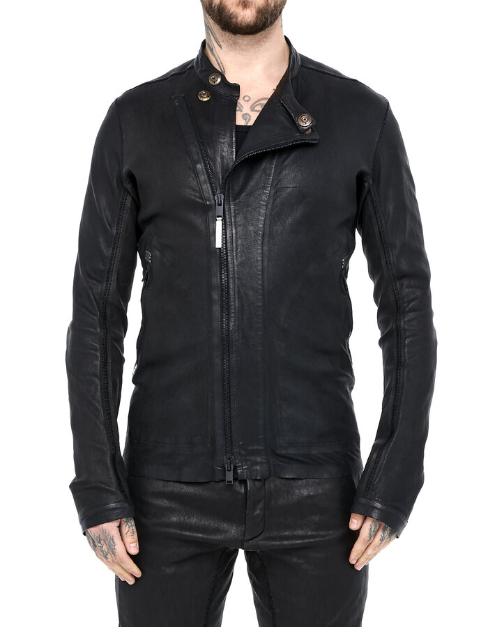 ISAAC SELLAM EXPERIENCE BUTE NEO STRETCH LEATHER JACKET