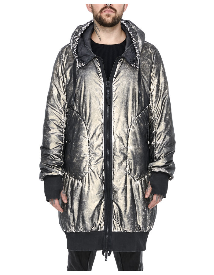 69 BY ISAAC SELLAM REFLECTIVE PADDED COAT WITH HOOD