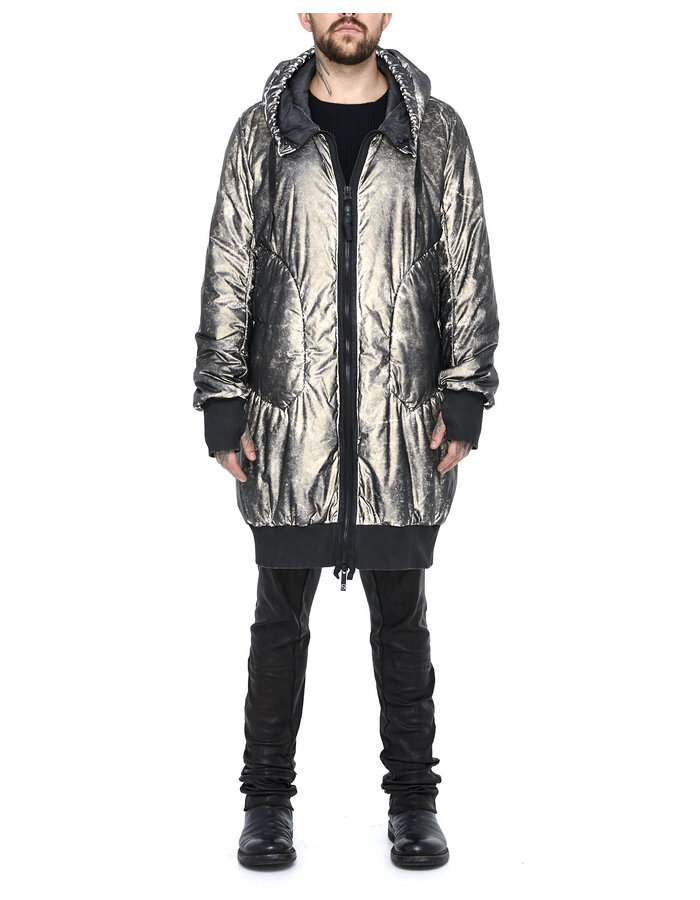 69 BY ISAAC SELLAM REFLECTIVE PADDED COAT WITH HOOD