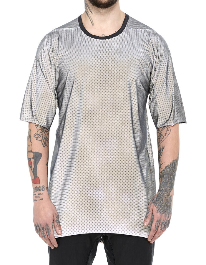 69 BY ISAAC SELLAM REFLECTIVE PERFORATED NYLON T-SHIRT